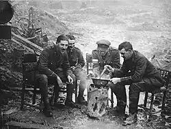Officers cooking near the Western Front during World War I