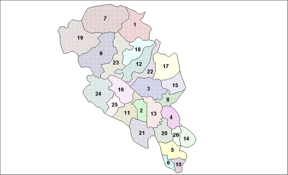 Location of Oppland Municipalities