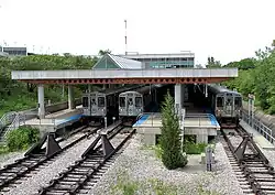 The Midway terminal features both an island platform and a side platform