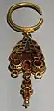 Similar earring to the BM example but with a single sub-pendant (GNM)