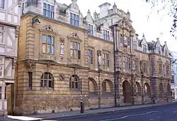 The Rhodes Building of Oriel College on the south side of the High Street