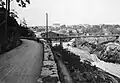 View of original bridge over the Trollhattan Falls circa 1924