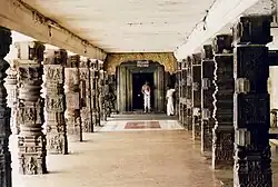 Ornate pillared Kalyanamantapa in Cheluva Narayana temple, Melkote