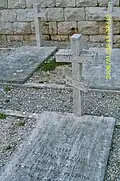 Orthodox (front) and Catholic (rear) gravestones at Monte Cassino
