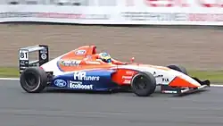 Piastri driving the Mygale M14-F4 during the 2017 F4 British Championship