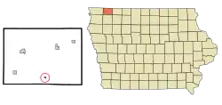 Location of Melvin, Iowa
