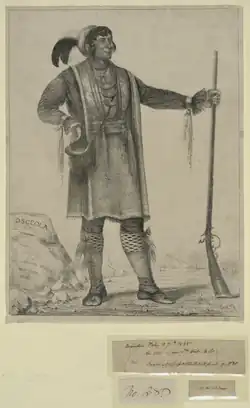 Osceola of Florida, Drawn on Stone by Geo. Catlin, from his Original Portrait