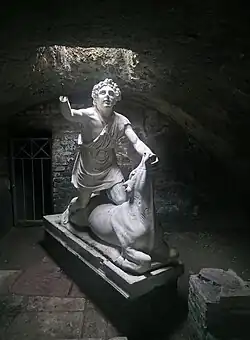 Tauroctony statue in Mithraeum