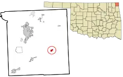 Location within Ottawa County and Oklahoma