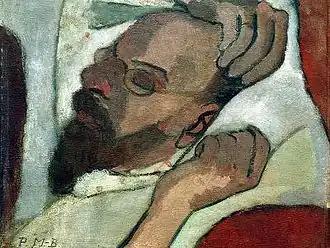 Artist's husband Otto Modersohn Sleeping (1906) by Paula Modersohn-Becker