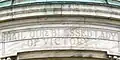 Engraving on top of entrance reading "Our Lady of Victory".
