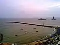 View of Thiruvalluvar statue from the church