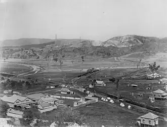 Overlooking the suburb of Walterhall towards Mount Morgan Mine, circa 1911