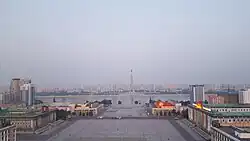 Kim Il-sung Square in the centre of Pyongyang