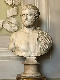 Bust from the 2nd century AD,[1] supposed "for no reason"[2] to represent Ovid, Uffizi Gallery, Florence
