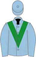 Light blue, green chevron