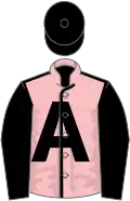 Pink, black 'A', sleeves and cap