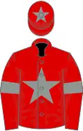 Red, grey star, armlets and star on cap