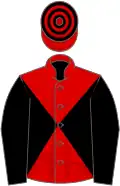 RED and BLACK DIABOLO, black sleeves, hooped cap
