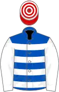 Royal Blue, White hoops and sleeves, Red and White hooped cap