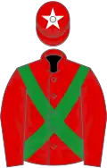 Red, green cross-belts, white star on cap