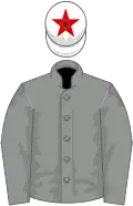 Grey, white cap, red star