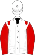 White, red epaulettes and sleeves, white cap, red stars