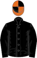 Black, orange and black quartered cap