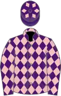 Purple and pink diamonds, purple cap, pink diamonds