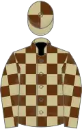 Beige and Brown check, quartered cap