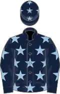 Dark blue, light blue stars
