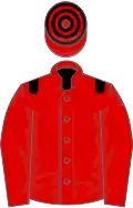Red, black epaulets, hooped cap