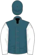 Saxe blue, white sleeves, saxe blue cap