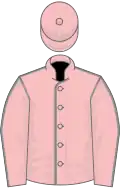 Pink, grey seams, pink cap