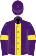 Purple, yellow stripe and armlets
