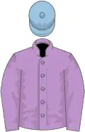Mauve, light blue cap