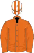 Orange, orange and white striped cap