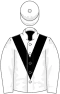 White, Black chevron and hoop on cap