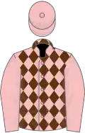 Pink, brown diamonds on body