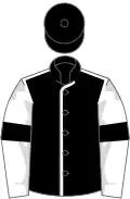 Black, white seams, white sleeves, black armlets, black cap
