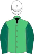 EMERALD GREEN, DARK GREEN sleeves, WHITE cap