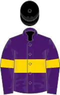 Purple, Gold hoop and armlets, Black cap