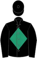 Black, emerald green diamond