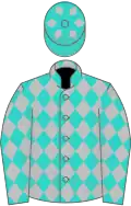 Turquoise and silver diamonds