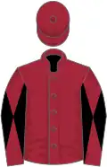Maroon, maroon and black diabolo on sleeves