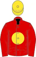 Red, yellow disc and cap