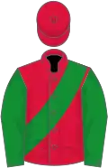 Crimson, green sleeves and sash