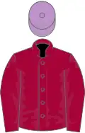 Dark red, mauve cap