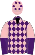 Pink and purple diamonds, halved sleeves