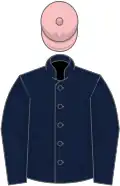 Dark blue, pink cap